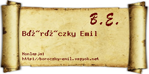 Böröczky Emil névjegykártya