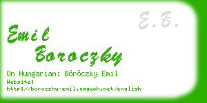 emil boroczky business card