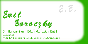 emil boroczky business card